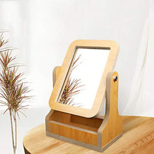 Specchio da tavolo per toeletta Desktop Dressing Specchio, Studio classica in legno specchio rettangolare Ruota alta definizione specchio creativo specchio 26.5 * 17.5CM Specchio per il trucco della s