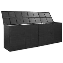 Copribidone per Spazzatua Polyrattan, Copribidone Quadruplo Spazzatura Nero, 305x78x120 cm