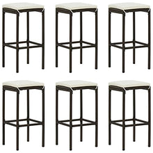 vidaXL Set da Bar da Giardino 7 pz con Cuscini in Polyrattan Marrone