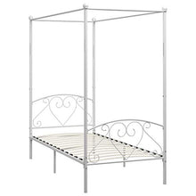vidaXL Letto a Baldacchino Bianco in Metallo 120x200 cm