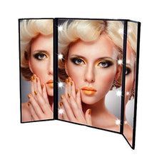 Nfudishpu Specchio a Tre Ante a LED Vanity con Luce a Forma Cuore 8 LampaPrincess Hot con Specchio Pieghevole su Tre Lati Camera Letto, Bagno