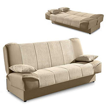 Divano letto clic clac convertibile in tessuto beige Alton