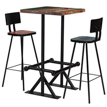 Set da Bar 3 Pezzi con Ripiani, Tavolo e 2 sedie per Case, Giardini, Bar, Pub o ristoranti Blackbarbar in Legno e Acciaio
