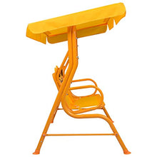 E E-NICES Dondolo a Panchina per Bambini Giallo 115x75x110 cm in Tessuto