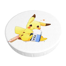 Pikachu - Coprisgabello rotondo per sedia da bar, lavabile, elastico, per sgabelli rotondi da 35,6 cm