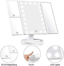 Specchio da vanità Trucco Tri PIGLIO Portable con luci Touch Screen Switch, Rotazione a 180 °
