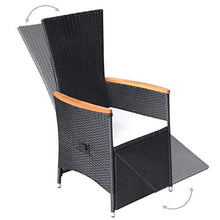 SKM Set da Pranzo da Giardino 7 pz in Polyrattan e Acacia Nero (70.5kg)