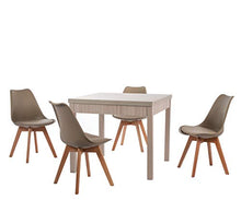 Design Twist Tommy Set di 4 Sedie, Legno, Tortora, 52 x 48.5 x 82 cm
