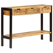E E-NICES Credenza con 3 Cassetti 110x35x75 cm Legno Massello di Mango