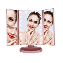 YIBOKANG Specchio per Il Trucco Vanity Illuminato con LED Morbido Luce Naturale 3X / 2X ingrandimento da ingrandimento Portatile Ultrasottile Rotazione da 180 e 90 per Il Bagno da appoggio