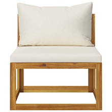 SKM Set Divani da Giardino 12 pz con Cuscini Crema in Legno Acacia (116kg)
