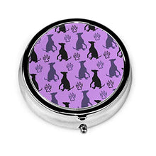 Whippet Shadows - Contenitore per pillole rotondo a 3 scomparti, in metallo, per medicina e vitamine, per viaggi all'aperto