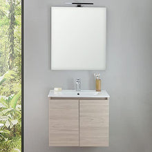 bonussi Mobile Bagno Sospeso 60 cm Lavabo e Specchio Connor Olmo Chiaro