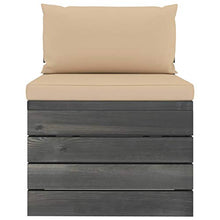 Festnight Divano Centrale da Giardino Pallet con Cuscini Beige in Legno di Pino