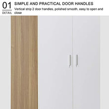 Armadio a 2 ante con 2 ante e 2 ante a 2 ripiani, in legno, 167 x 70 x 48 cm
