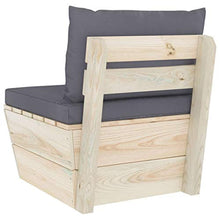 vidaXL Divano Centrale da Giardino su Pallet e Cuscini Legno di Abete