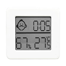 Sveglia digitale da comodino con display di temperatura e umidità, grande display digitale, per camera da letto, comodino bianco