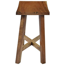BIGTO - Sgabello da bagno in legno massello Suar 50 x 30 x 50 cm