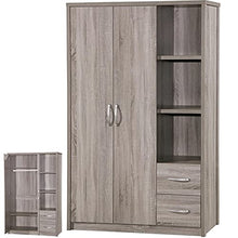 NovomeUBLE - Armadio a 2 ante per camera dei bambini, colore: rovere grigio