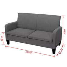 vidaXL Divano 2 Posti 135x65x76 cm Grigio Scuro Sofà Divanetto Letto Poltrona