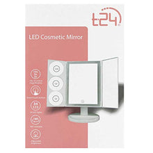 T24 Specchio cosmetico a LED con ingrandimento 10, 5 e 3 x, 34 luci LED con luce LED