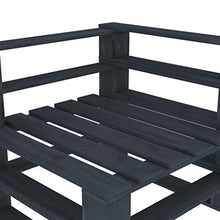 Tidyard Divano Pallet da Giardino a 2 Posti, Divano da Giardino a Pallet, Divani da Esterno in Legno Grigio