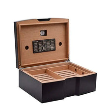 A Forma di U Arco di Pura visualizzazione Nero Opaco Retro Design Cedar Cigar Box igrometro