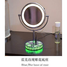 Specchi per il trucco del bagno Luci per specchio per il trucco a led 3x Specchio per il trucco del bagno Specchio per la rasatura Specchio da tavolo da appoggio per bellezza compatta Rotondo a 360 gr