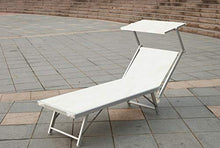 LETTINO PLAYA BIANCO 2PZ ALLUMINIO CON PARASOLE 186X70X40H MARE SPIAGGIA