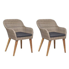 Sedie da Esterno con Cuscini 2 pz in Polyrattan Marrone
