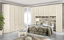 Ponte a 6 Ante battenti. Patinato Beige - Non Comprende Il Letto (cm. 320 x 55 x 251h)