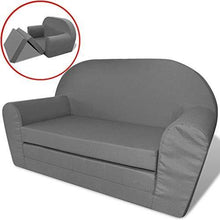 Festnight Poltrona/Divano Letto per Bambini in Tessuto Grigio/Rosa - Arredi Casa