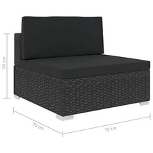 Tidyard 7 pz Set Divani da Giardino con Cuscini in Polyrattan,Set Divani Angolari da Giardino in Rattan,Set Divani Modulari da Giardino per Esterno in Rattan,Salotto da Giardino