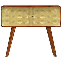 FAMIROSA Credenza in Massello di Sheesham con Stampa Dorata 90x30x77 cm