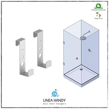 Set 2 pezzi portasciugamano per box doccia – gancio appendi asciugamano in alluminio - grigio