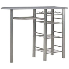 Set Tavolo da Bar 3 Pezzi con 2 sgabelli da Bar Tavolo da Bar per Colazione e sgabelli Set per Cucina Soggiorno Sala per Feste Industriale in Legno e Acciaio Greybarbar