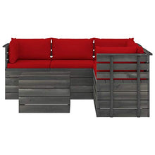 FAMIROSA Set Divani da Giardino su Pallet 6 pz con Cuscini Massello Pino-1905