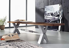 MASSIVMOEBEL24.DE Iron Label #152 Panca in Legno di Acacia - Laccato/Marrone 200x38x46