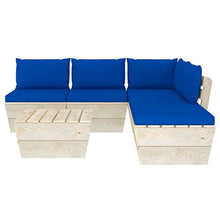 FAMIROSA Set Divani da Giardino su Pallet 6 pz con Cuscini Legno Abete-3550