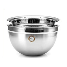 Weq Lavandino Rotondo in Acciaio Inox 304, lavabo, lavabo, lavabo, lavabo, Verdure, condimenti più Spessi e Profondi, lavabo, setaccio per Riso, Set da 2 Pezzi