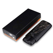 SCDZS Black Leather Cigar Box di stoccaggio Cigar Humidor - di Alta qualità Cigar Box Tridimensionale in Rilievo Cigar Box