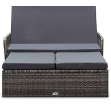 SKM Set Divani da Giardino 2 pz con Cuscini in Polyrattan Grigio (29kg)