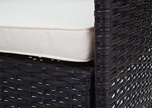 Mendler Salottino da Esterno Giardino HWC-F55 polyrattan Marrone con Cuscini Avorio