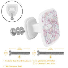 Ibisco e fenicottero 4 PCS Pomelli per Porta, Pomolo per Mobile, Pomelli per Mobili con Viti, Maniglia per Armadietto, Pomelli per Porta, Pomelli per Cassetti per Porta, Armadio, Cassetto e Credenza