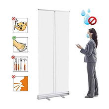 Protezione da Starnuto Indipendente, Banner Roll Up Trasparente Portatile, 80 cm X 200 cm, per Distanze Sociali