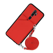 Custodia per telefono con porta carte di credito per oppo A9 2020 / A5 2020 / A11 / A11X (rosso)