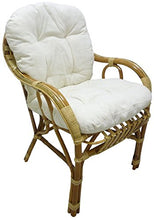SF SAVINO FILIPPO Poltrona Sedia Sole in Vimini bambù Rattan Naturale con Cuscino per casa Salotto