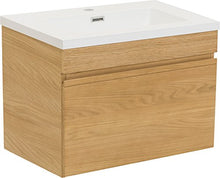 Destock Mobile lavabo da parete, in rovere naturale, 1 cassetto
