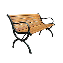 Panchina da giardino per terrazza da esterno panchina da parco, sedia per veranda esterna resistente alle intemperie a 3 posti con braccioli e schienale, struttura in ghisa e durevoli sedili a doghe