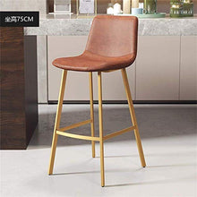 YS Sedia Stile Moderno Bancone Cucina Colazione Gambe in Metallo Sedile in Ecopelle Sgabello da Bar,65 cm,65 cm